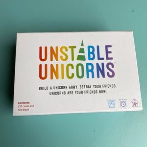 Opened but never played! Unstable Unicorns card game